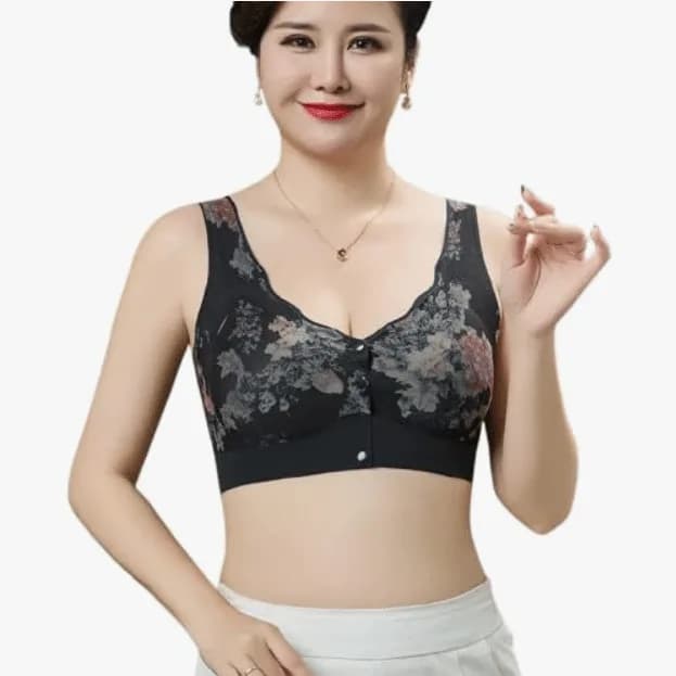 Front Button Net Bra
